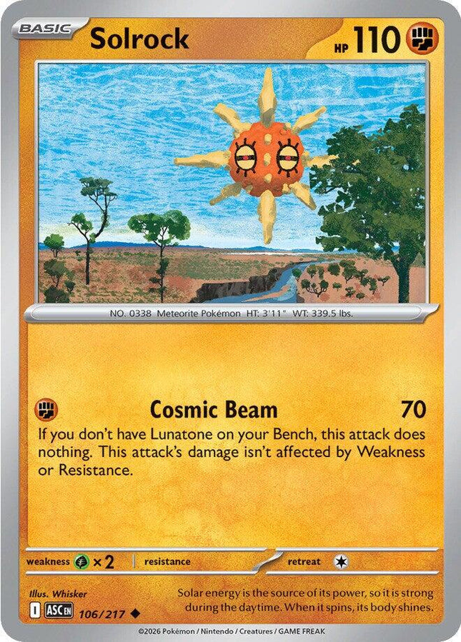 Solrock 106/217 Non-Holo Ascended Heroes Pokemon Card