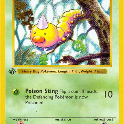 Weedle 69/102 Common Base Set 1st Edition Pokemon Card