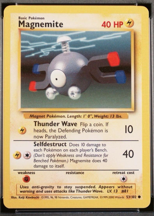 Magnemite 53/102 Common Base Set 4th Print 1999–2000 Pokemon Card