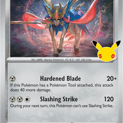 Zacian 106/128 Anniversary Holo 30th Celebration Pokemon Card