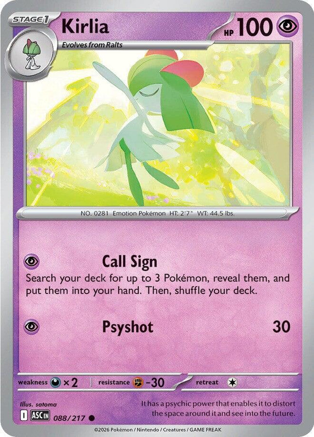 Kirlia 088/217 Non-Holo Ascended Heroes Pokemon Card