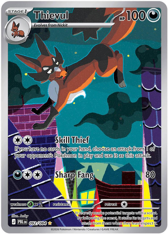Thievul 092/084 Illustration Rare Pitch Black Pokemon Card