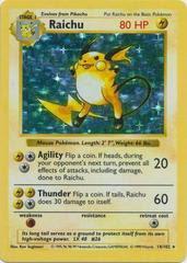 Raichu 14/102 Holo Rare Base Set Shadowless Pokemon Card