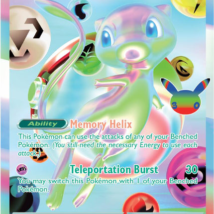 Mew ex 158/128 Futuristic Rare 30th Celebration Pokemon Card