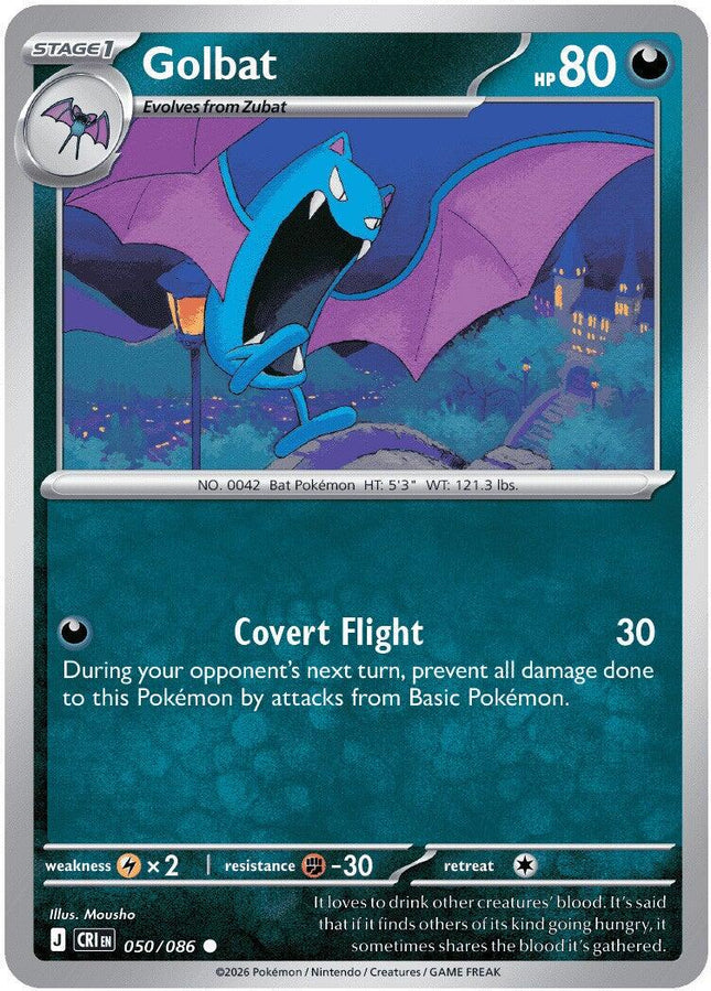 Golbat 050/086 Reverse Holo Chaos Rising Pokemon Card