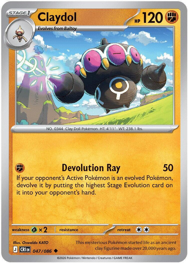 Claydol 047/086 Reverse Holo Chaos Rising Pokemon Card