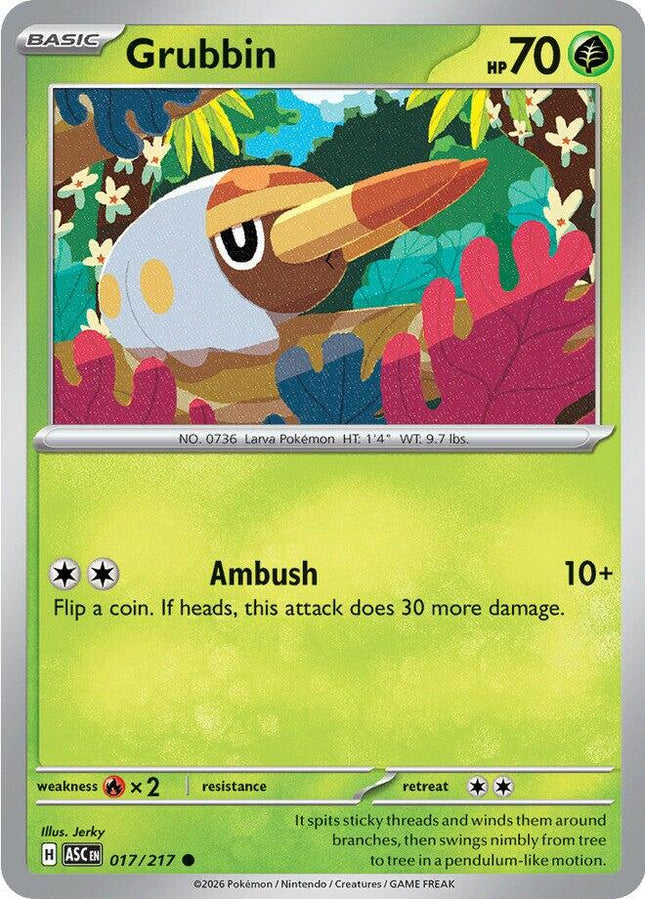Grubbin 017/217 Non-Holo Ascended Heroes Pokemon Card
