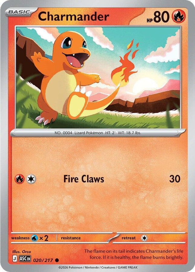Charmander 020/217 Non-Holo Ascended Heroes Pokemon Card