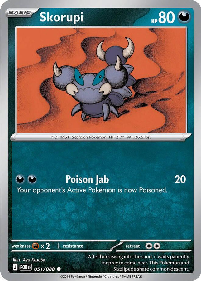 Skorupi 051/088 Reverse Holo Perfect Order Pokemon Card