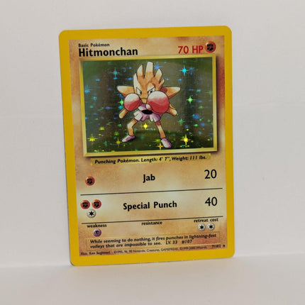 Hitmonchan 7/102 Holo Rare Base Set 4th Print 1999–2000 Pokemon Card