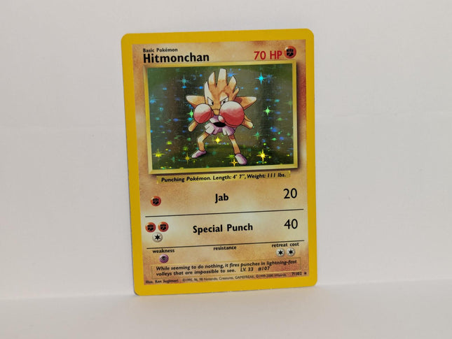 Hitmonchan 7/102 Holo Rare Base Set 4th Print 1999–2000 Pokemon Card