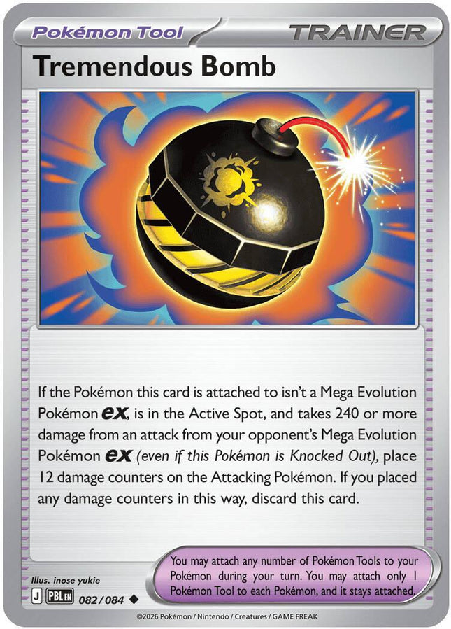 Tremendous Bomb 082/084 Reverse Holo Pitch Black Pokemon Card