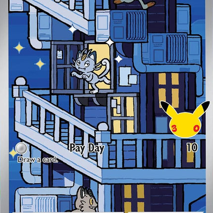 Alolan Meowth 139/128 Illustration Rare 30th Celebration Pokemon Card