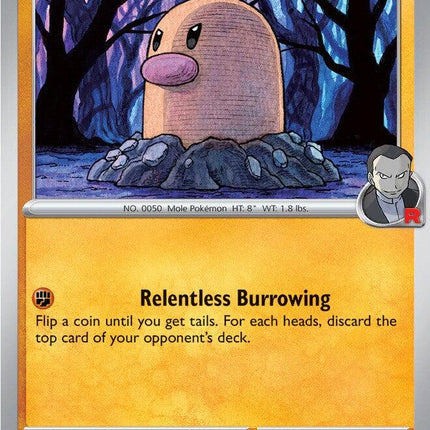Team Rocket's Diglett 100/217 Team Rocket R Reverse Holo Ascended Heroes Pokemon Card