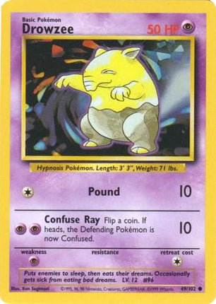 Drowzee 49/102 Common Base Set Unlimited Pokemon Card