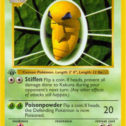 Kakuna 33/102 Uncommon Base Set 1st Edition Pokemon Card
