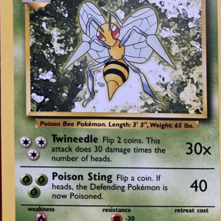 Beedrill 17/102 Rare Base Set 4th Print 1999–2000 Pokemon Card