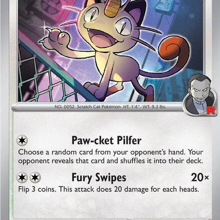 Team Rocket's Meowth 161/217 Team Rocket R Reverse Holo Ascended Heroes Pokemon Card