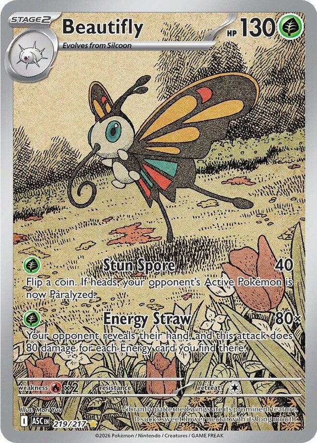 Beautifly 219/217 Illustration Rare Ascended Heroes Pokemon Card