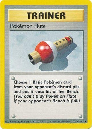Pokémon Flute 86/102 Uncommon Base Set Unlimited Pokemon Card