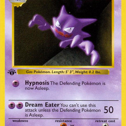 Haunter 29/102 Uncommon Base Set 1st Edition Pokemon Card