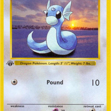 Dratini 26/102 Uncommon Base Set 1st Edition Pokemon Card