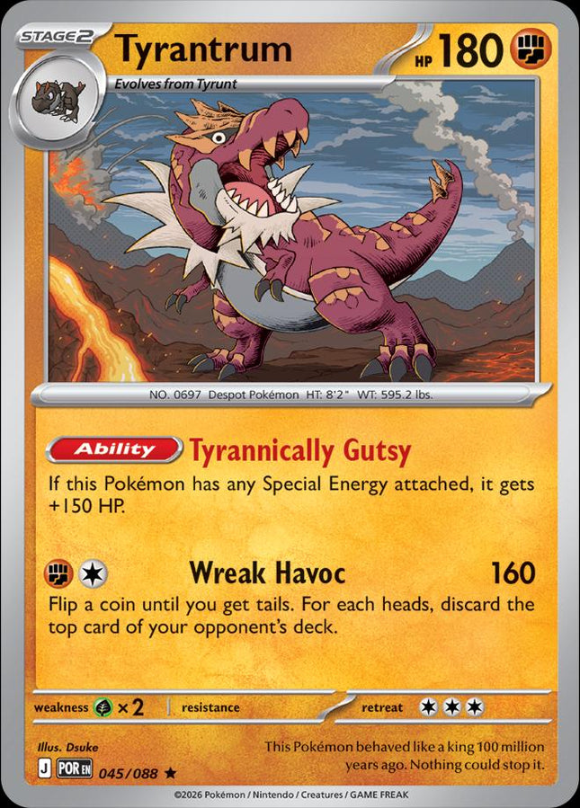 Tyrantrum 045/088 Build & Battle Non-Holo Perfect Order Pokemon Card