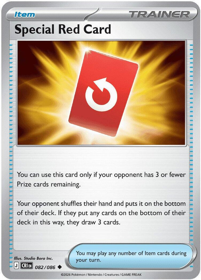 Special Red Card 082/086 Reverse Holo Chaos Rising Pokemon Card