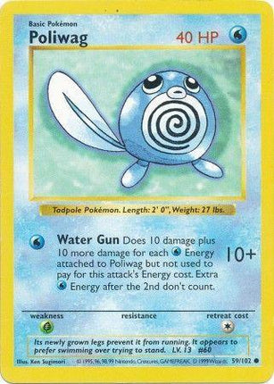 Poliwag 59/102 Common Base Set Shadowless Pokemon Card