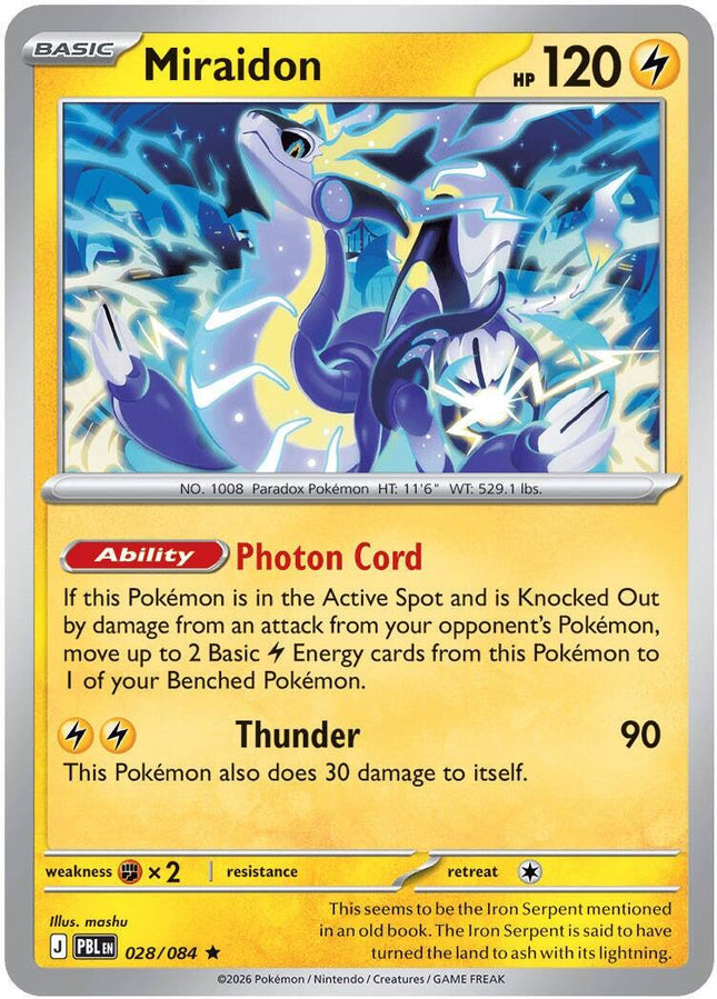 Miraidon 028/084 Non-Holo Pitch Black Pokemon Card