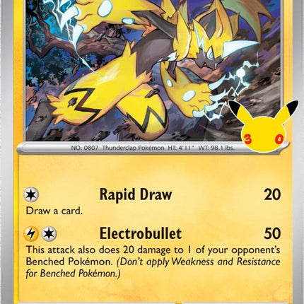 Zeraora 057/128 Anniversary Holo 30th Celebration Pokemon Card