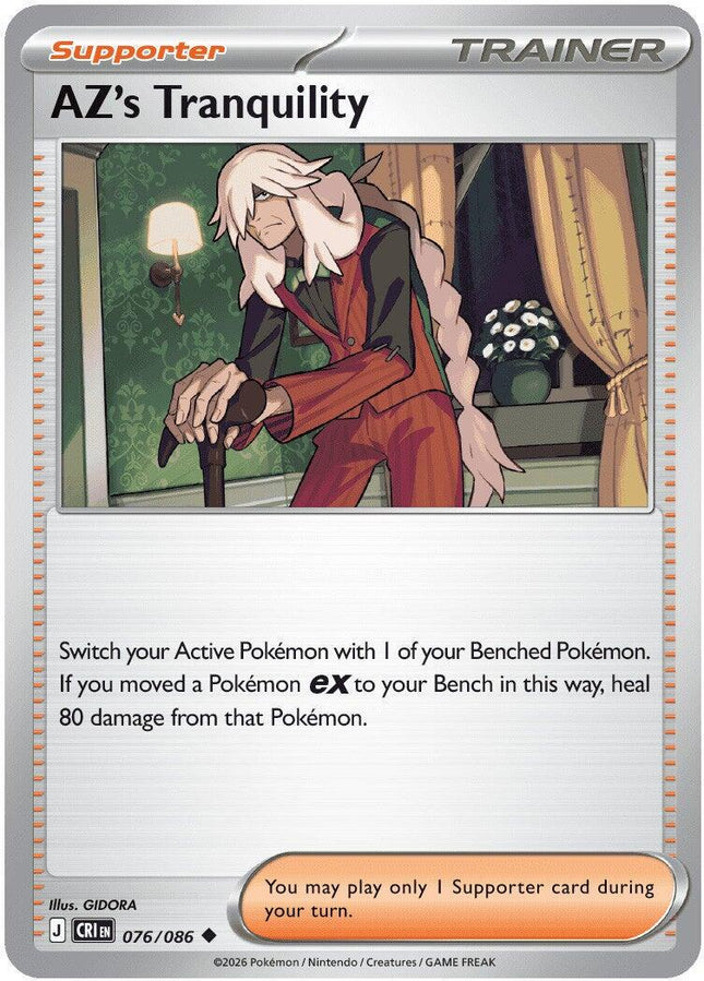 AZ's Tranquility 076/086 Reverse Holo Chaos Rising Pokemon Card