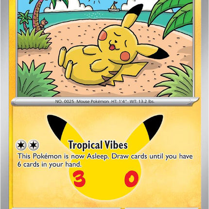 Pikachu 043/128 Pikachu 21/30 Anniversary Holo 30th Celebration Pokemon Card