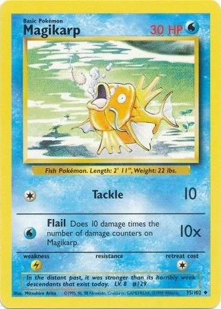 Magikarp 35/102 Uncommon Base Set Unlimited Pokemon Card