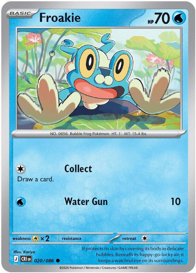 Froakie 020/086 Reverse Holo Chaos Rising Pokemon Card
