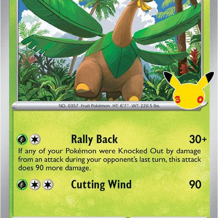 Tropius 005/128 Anniversary Holo 30th Celebration Pokemon Card