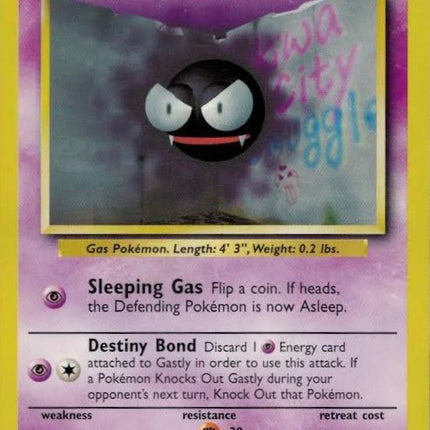 Gastly 50/102 Common Base Set 4th Print 1999–2000 Pokemon Card