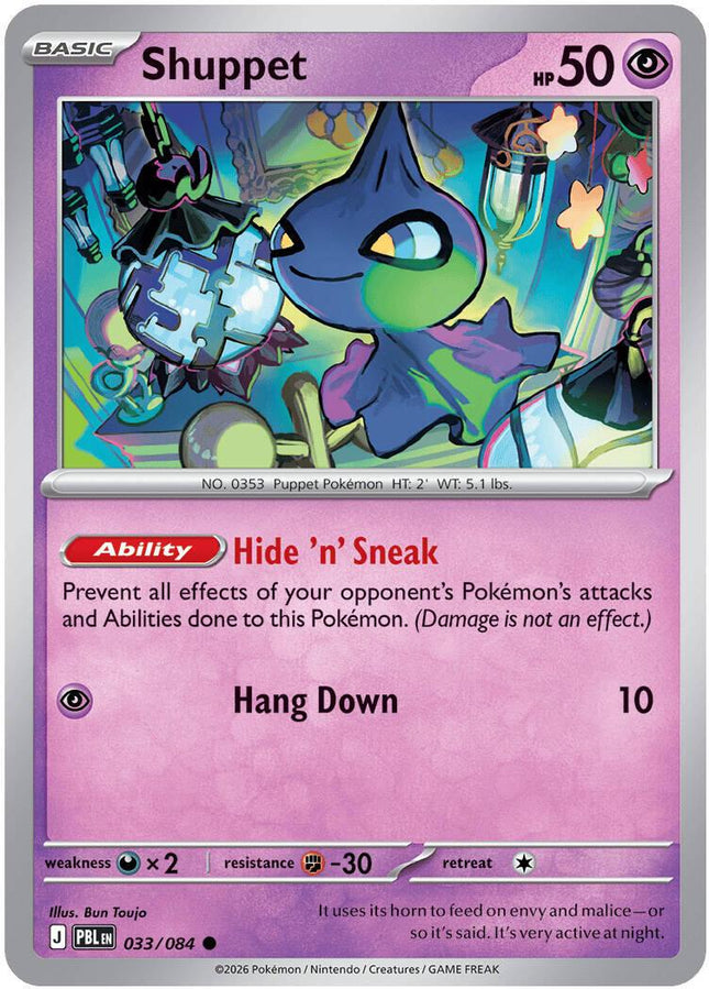Shuppet 033/084 Reverse Holo Pitch Black Pokemon Card