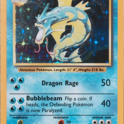 Gyarados 6/102 Holo Rare Base Set 4th Print 1999–2000 Pokemon Card