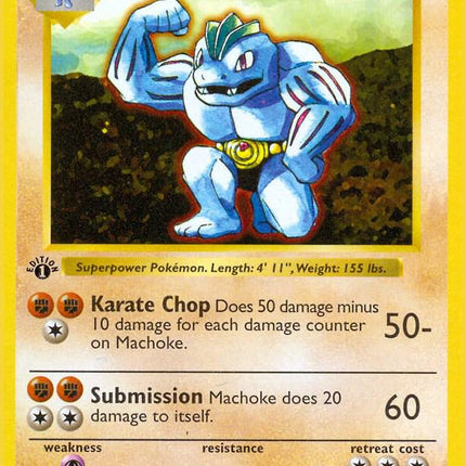 Machoke 34/102 Uncommon Base Set 1st Edition Pokemon Card