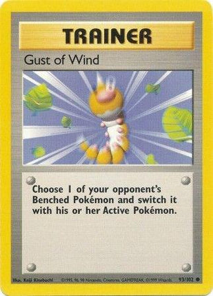 Gust of Wind 93/102 Common Base Set Unlimited Pokemon Card