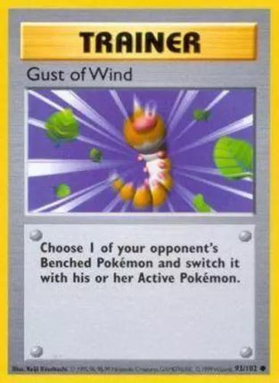 Gust of Wind 93/102 Common Base Set Shadowless Pokemon Card