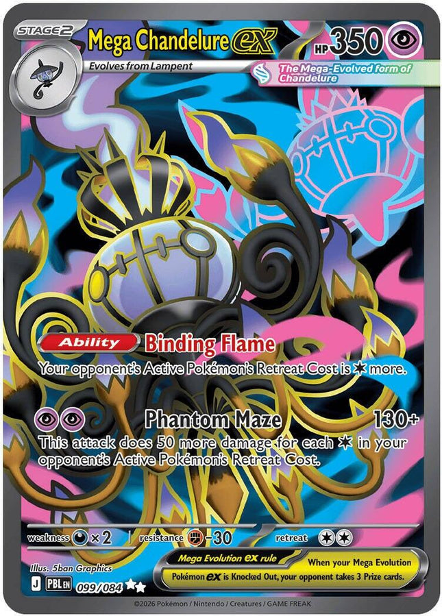 Mega Chandelure ex 099/084 Ultra Rare Pitch Black Pokemon Card