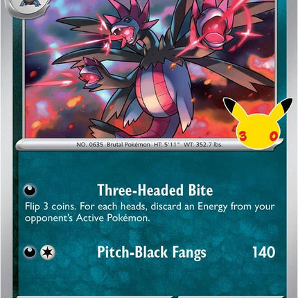 Hydreigon 099/128 Anniversary Holo 30th Celebration Pokemon Card
