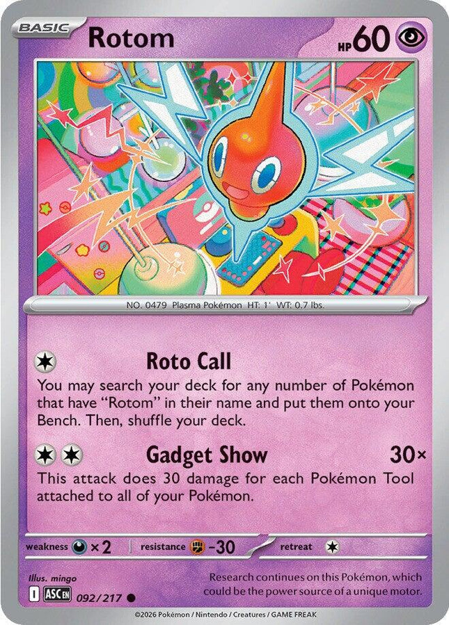 Rotom 092/217 Energy Pattern Reverse Holo Ascended Heroes Pokemon Card