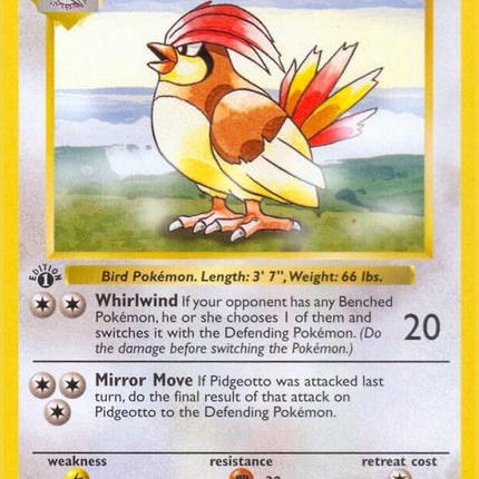 Pidgeotto 22/102 Rare Base Set 1st Edition Pokemon Card