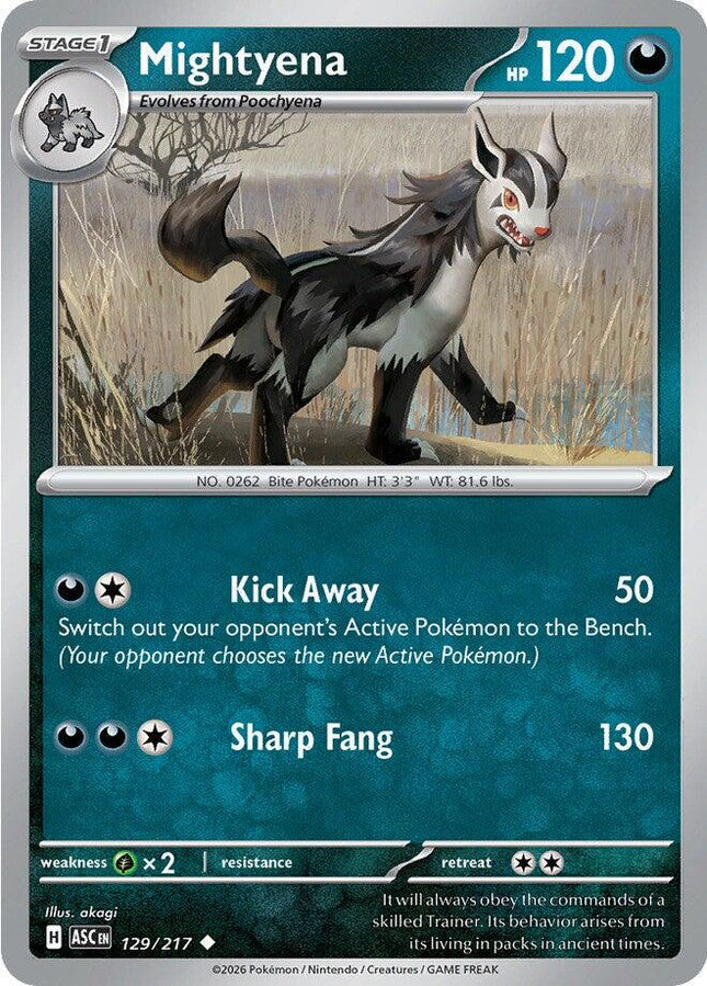 Mightyena 129/217 Energy Pattern Reverse Holo Ascended Heroes Pokemon Card