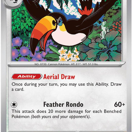 Toucannon 068/084 Reverse Holo Pitch Black Pokemon Card