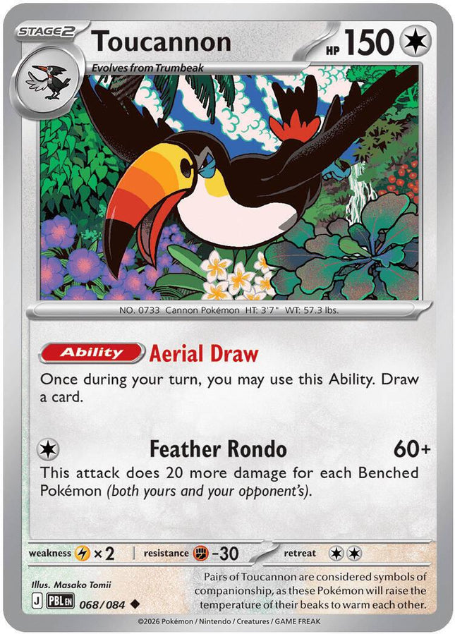 Toucannon 068/084 Reverse Holo Pitch Black Pokemon Card