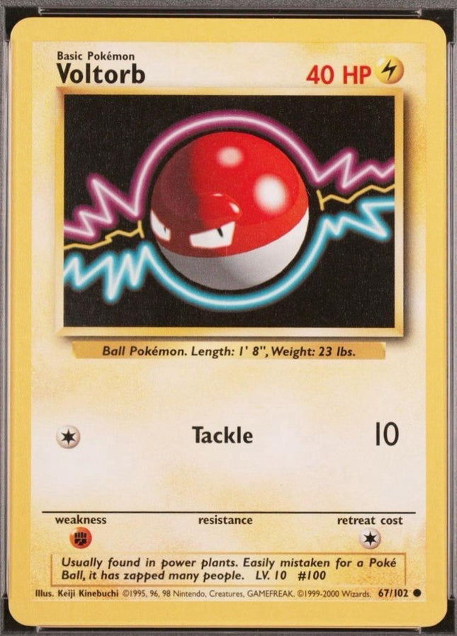 Voltorb 67/102 Common Base Set 4th Print 1999–2000 Pokemon Card